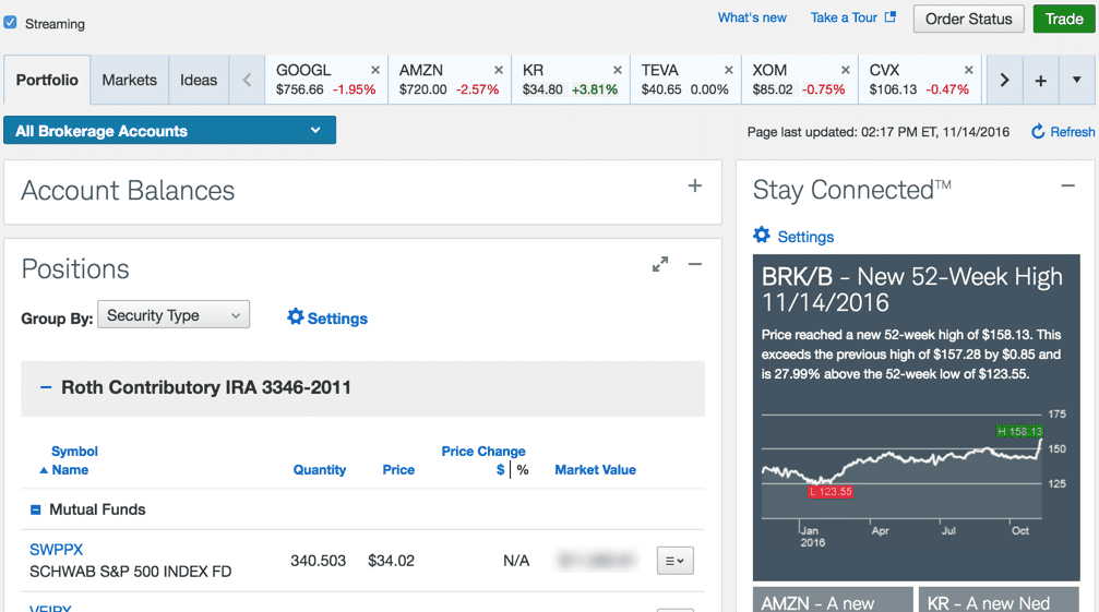 Charles Schwab Portfolio View