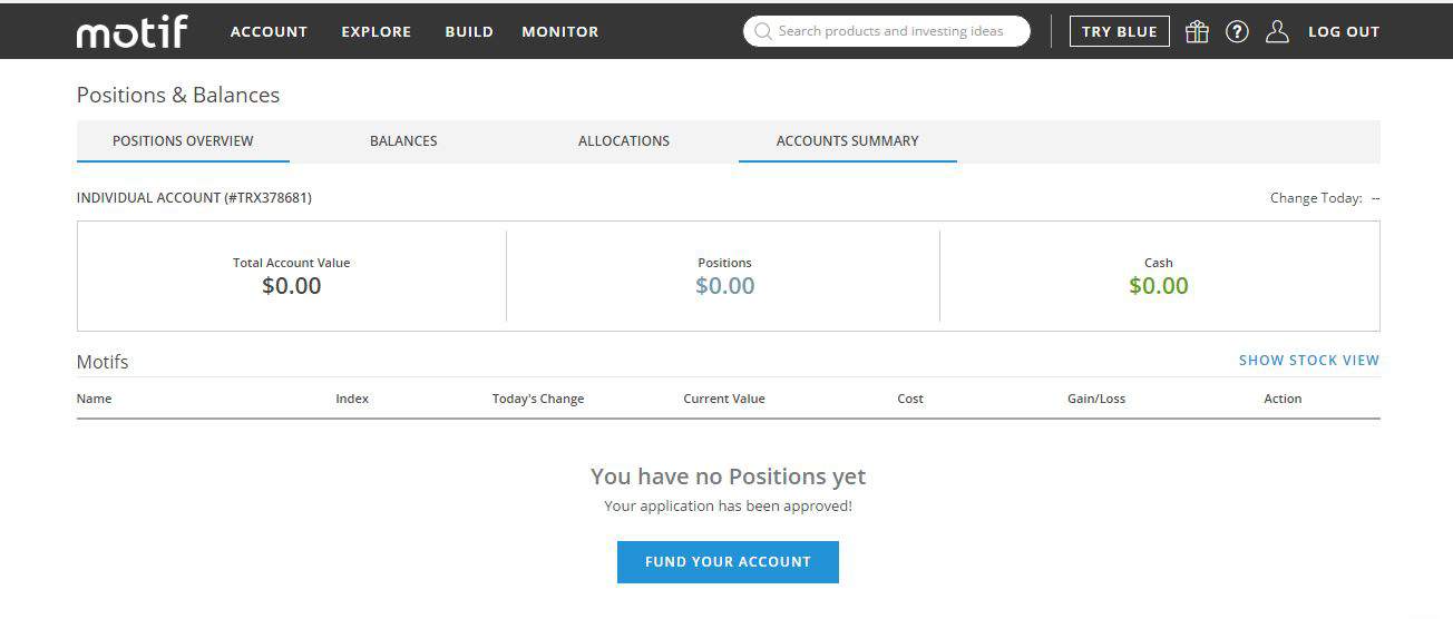 Motif Investing - Positions and Balances