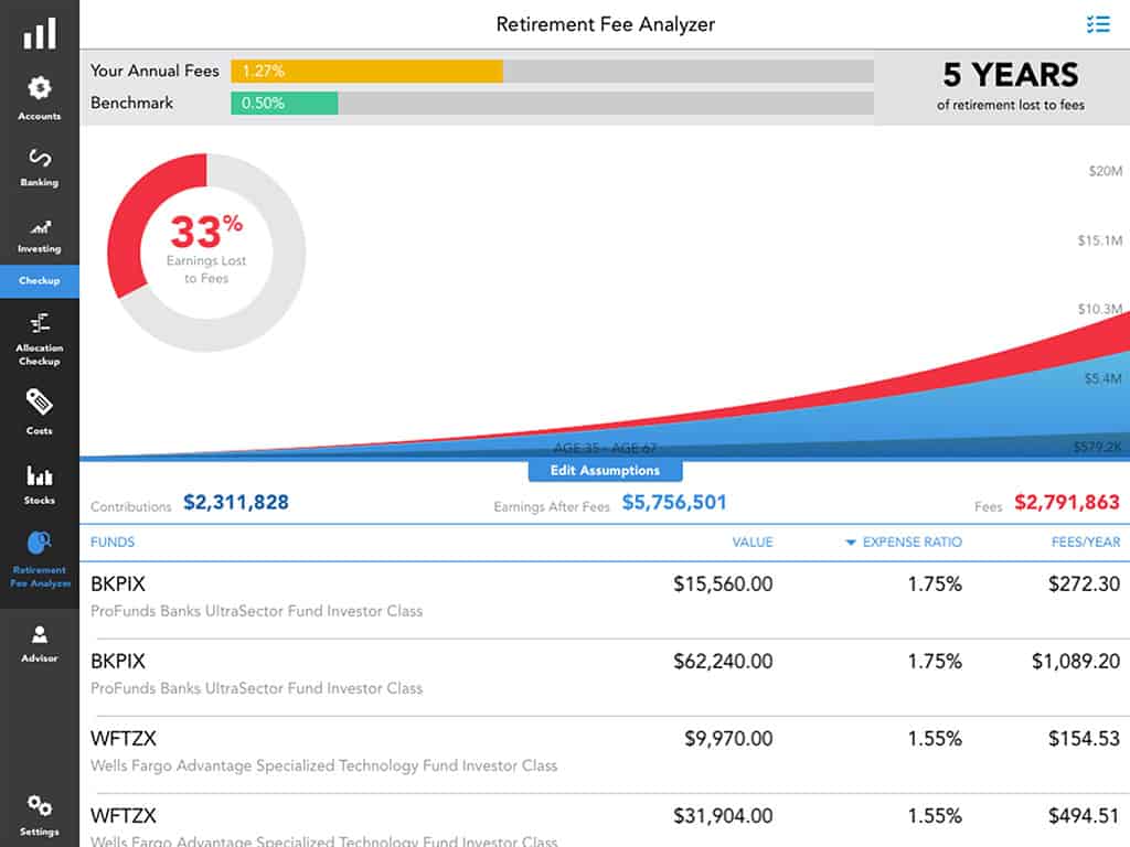 personal capital retirement fee analyzer